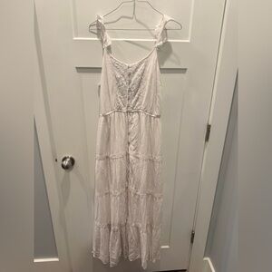 Coco + Jaimeson Ivory Boho Lace Tiered Maxi Dress Large Cottagecore